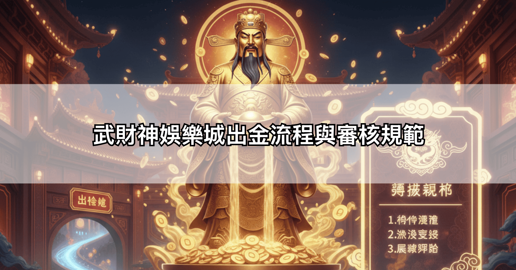 武財神娛樂城出金流程與審核規範