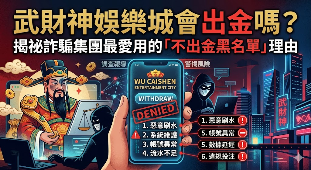 武財神娛樂城會出金嗎？揭祕詐騙集團最愛用的「不出金黑名單」理由